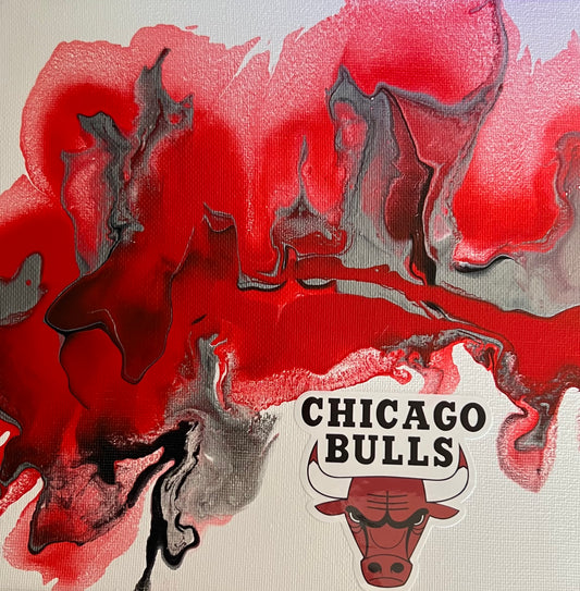 Chicago Bulls abstract painting art NBA basketball