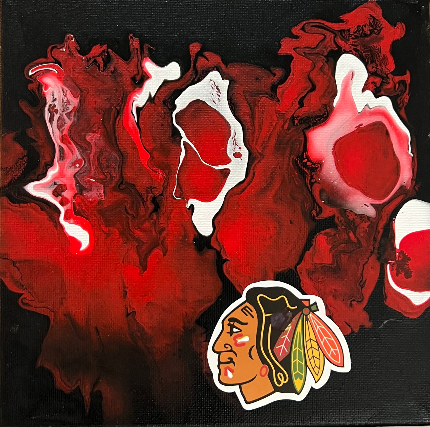 Chicago Blackhawks abstract painting art NHL hockey