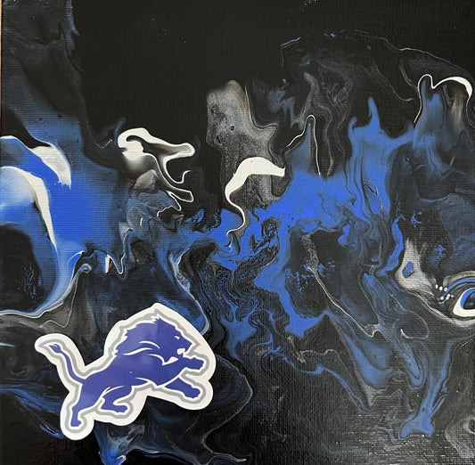 Detroit Lions abstract painting art NFL football