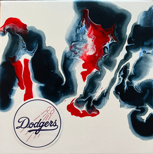 Los Angeles Dodgers abstract painting art MLB baseball