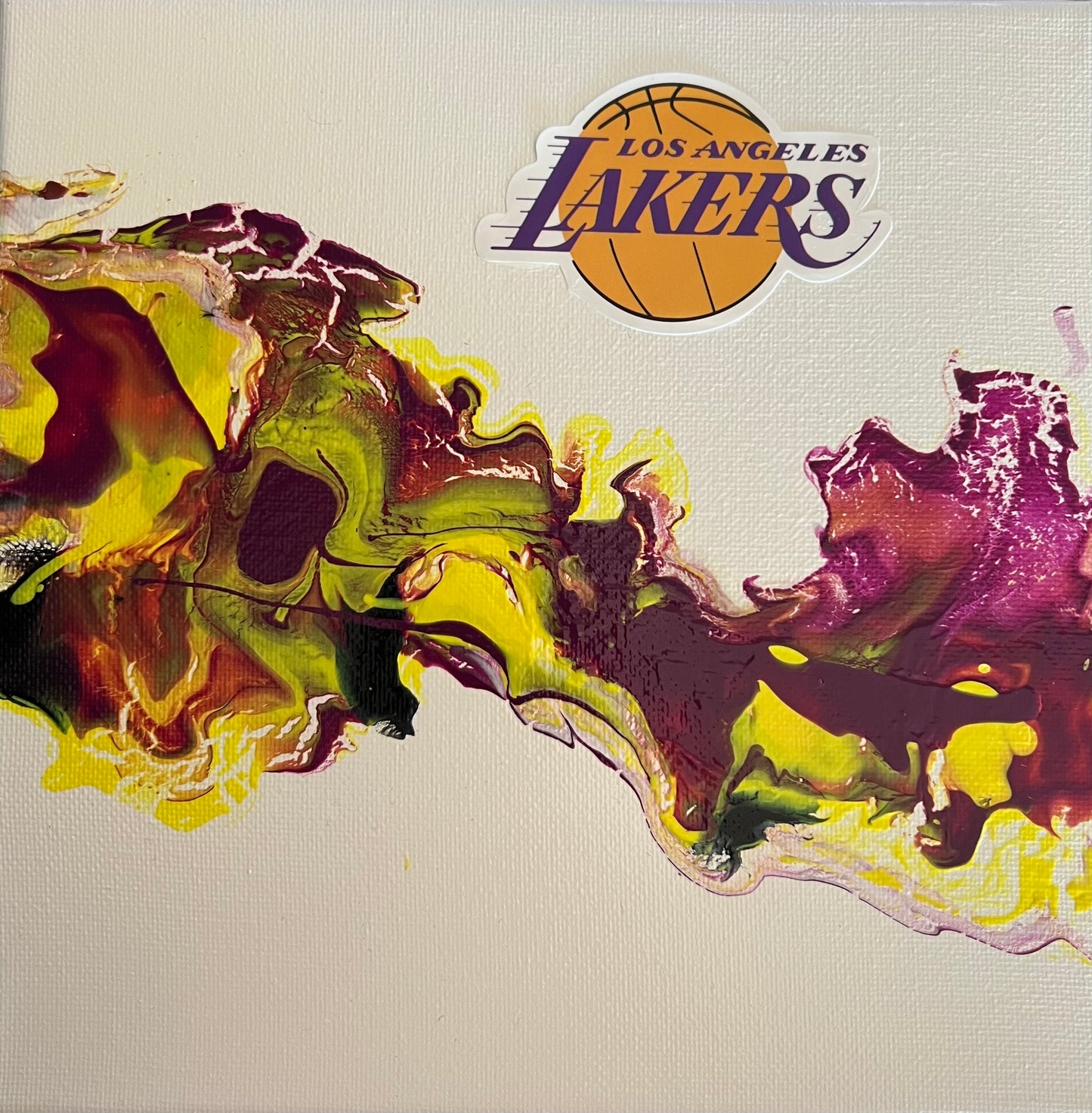 Los Angeles Lakers abstract painting art NBA basketball