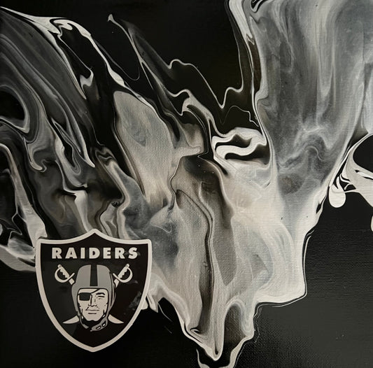 Las Vegas Raiders abstract painting art NFL football