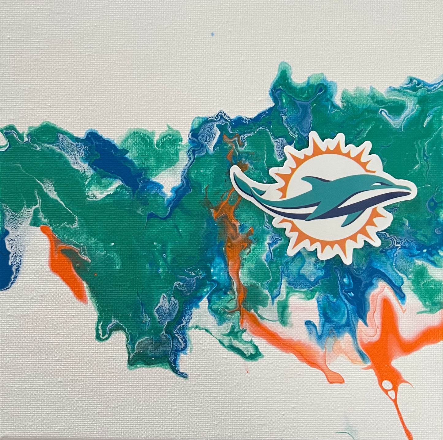 Miami Dolphins abstract painting art NFL football