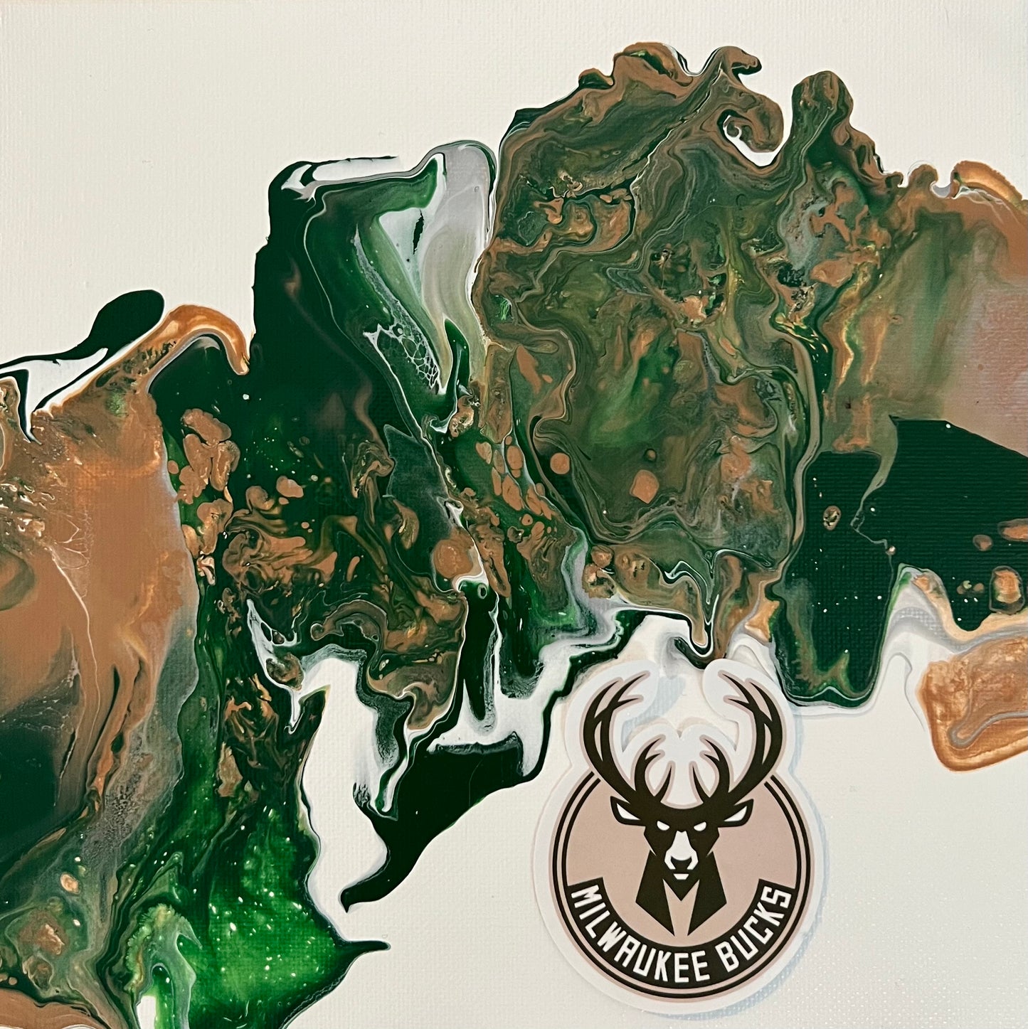 Milwaukee Bucks abstract painting art NBA basketball