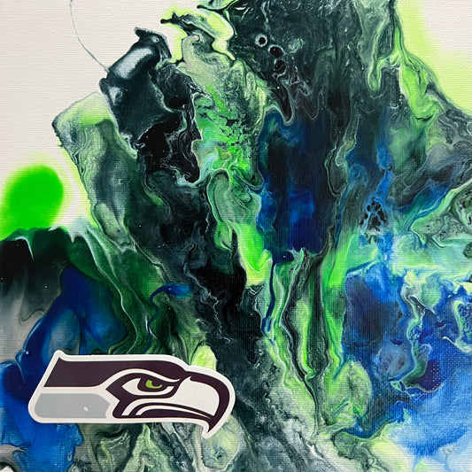 Seattle Seahawks abstract painting art NFL football